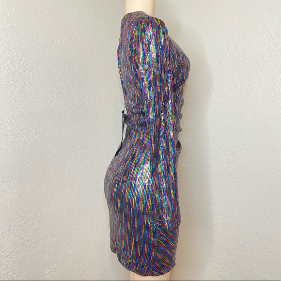 BCBGMAXAZRIA Rainbow Sequin Dress - Picture 4 of 9